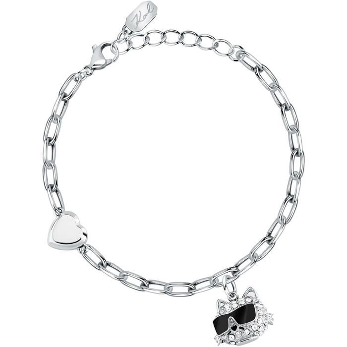 Bracelet - KARL LAGERFELD - KLAYD16 - Charms chat - Cristal - Réglable 16-19 cm