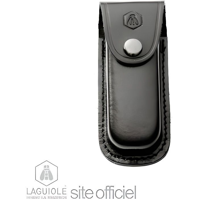 LAGUIOLE étui cuir vachette noir pour couteau à...