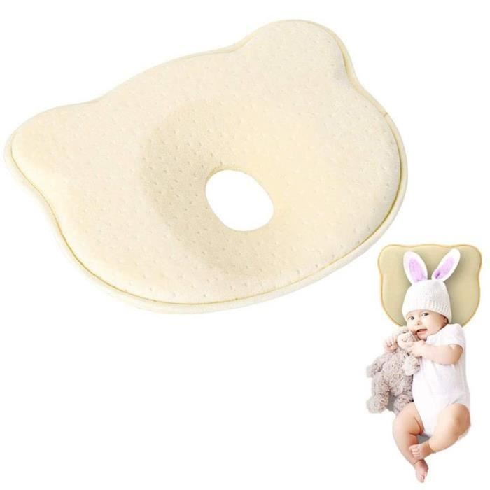 Coussin bébé par la plagiocéphalie et traitement de la tête plate à mémoire  de forme qui évite l'asphyxie - jaune - Cdiscount Maison