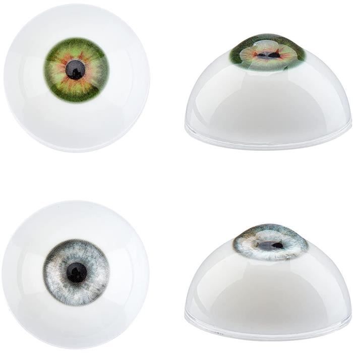 Lot 8 Yeux Acrylique 20 Mm Pour Poupées Reborn, Ours Ou DIY – Demi-sphères Réalistes, Iris 11 Mm, Couleurs Assorties