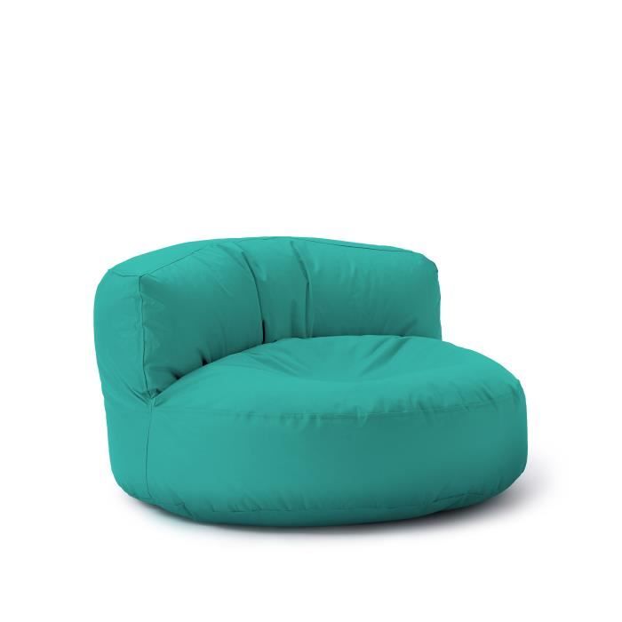 canapé pouf rond d'extérieur lumaland - turquoise - confortable et flexible