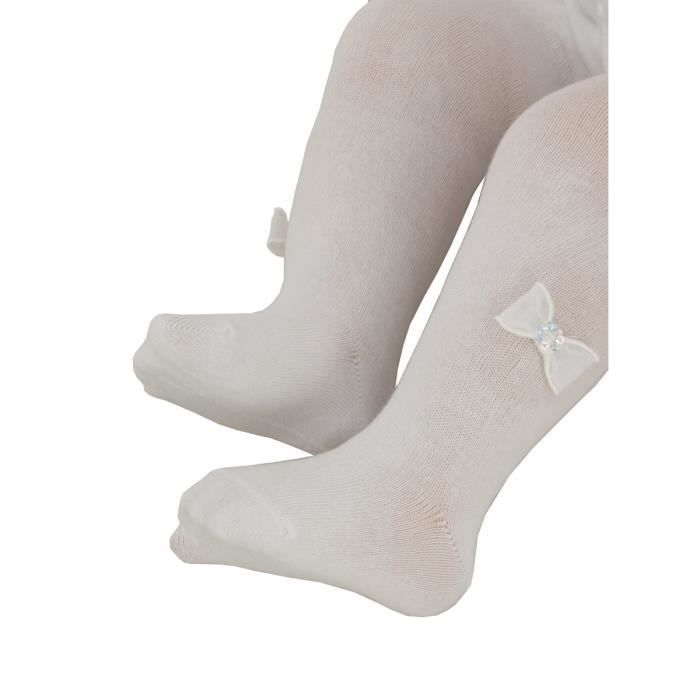 Collant Avec Noeud Pour Bebe Blanc 0 3 Mois Blanc Cdiscount Chaussures