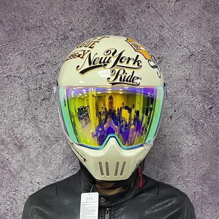 Demi-Casque De Moto Vintage - Style De Casquette De Baseball - Demi-Casque Rétro De Mode Chopper Certifié ECE Pour Scooter De Cyclomoteur Chopper Cruiser A,XL(58-59