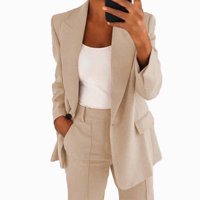 Ensemble Tailleur Chic Tailleur Femme 2 Pièces Elegant Slim Fit Blazer Manches Longues Blazer Veste Formel Couleur Unie Bureau Affaires Travail Pantalon Costumes Revers Tailleurs Femme Ensemble Tailleur Chic Tailleur Femme 2 Pièces Elegant Slim Fit Blazer Manches Longues Blazer Veste Formel Couleur Unie Bureau Affaires Travail Pantalon Costumes Revers Tailleurs Femme