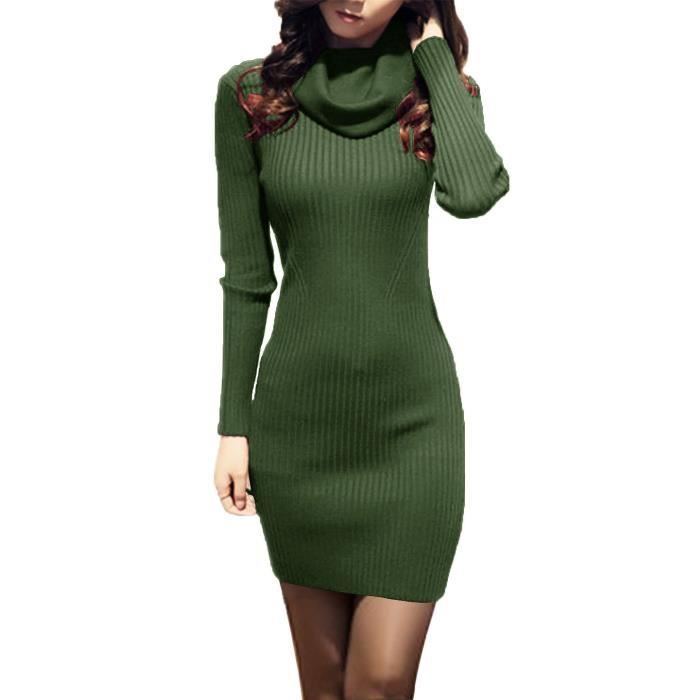 Robe en maille moderne avec ceinture - rose