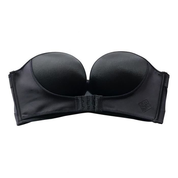 Soutien-gorge Sans Bretelles Grande Taille Femme - Couleur Peau, Bonnet Full Cup, Fermeture Dos, Anti-transpiration