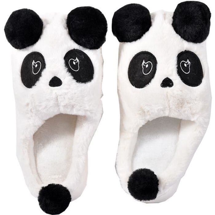 Hiver Femmes Cartoon Panda Home chaussons intérieur antidérapantes Doux Chaud Plancher Chaussures