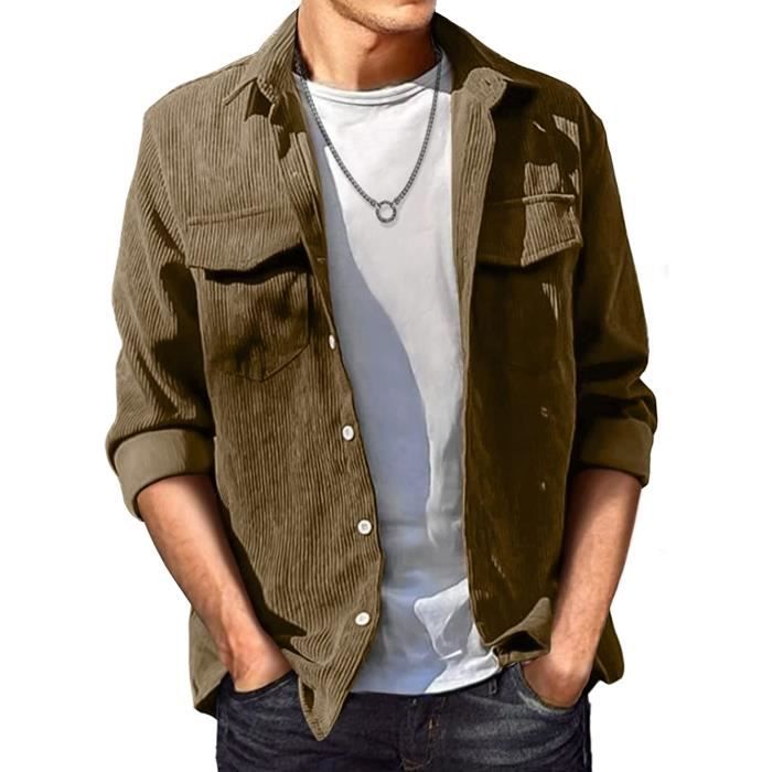 Veste chemise outlet kaki homme