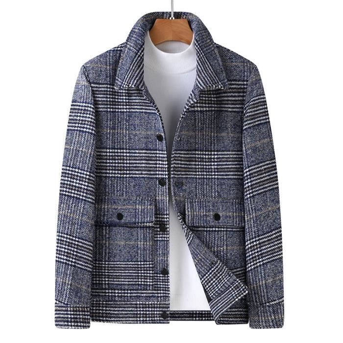 Double Two Homme Pur Coton Manche Courte Classique Décontracté Carreaux Chemise