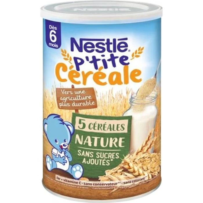 81951 Nestlé P'tite Céréale Dès 6 Mois 5 Céréales Nature 415 g - Achat