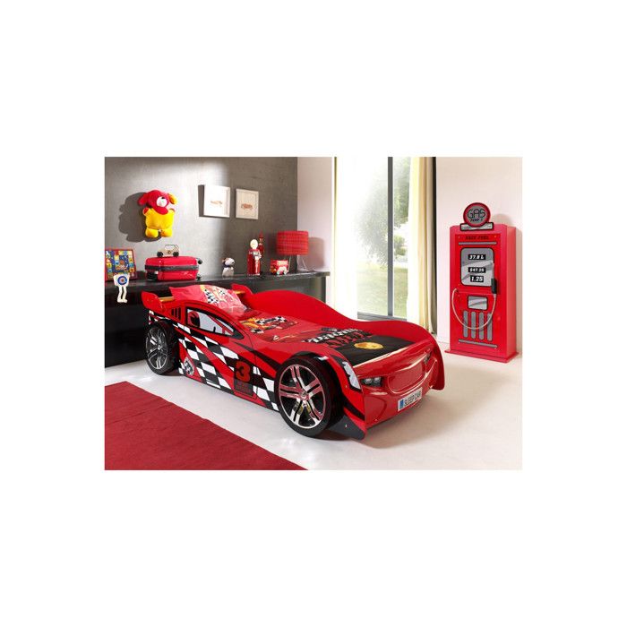 Pack - Lit Enfant Voiture Night Speeder & Armoire 1 Porte Pompe à Essence Rouge Pack - Lit Enfant Voiture Night Speeder & Armoire 1 Porte Pompe à Essence Rouge