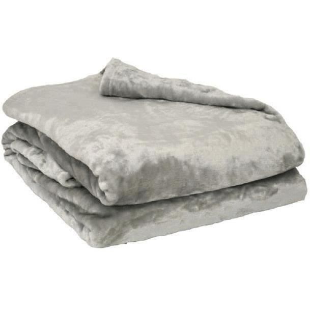 Couverture Microflanelle Toison dOr - 180 x 220 cm - Coloris Perle