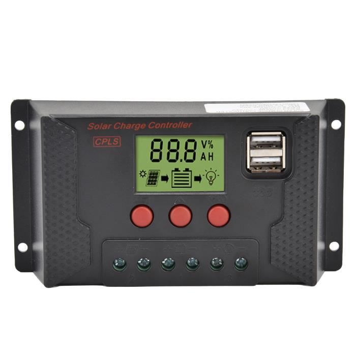 GCSOAR Régulateur de charge solaire 30 A 12 V 24 V Auto Work PWM Panneau solaire