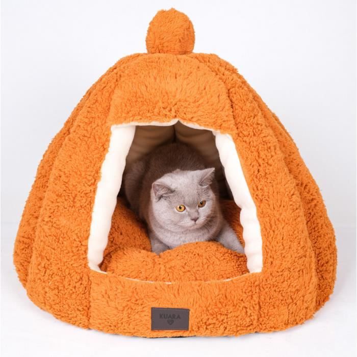 Comparer les prix de RAIKOU Petclub Panier pour chat 60x60x50cm antidérapant 100% polyester Orange foncé