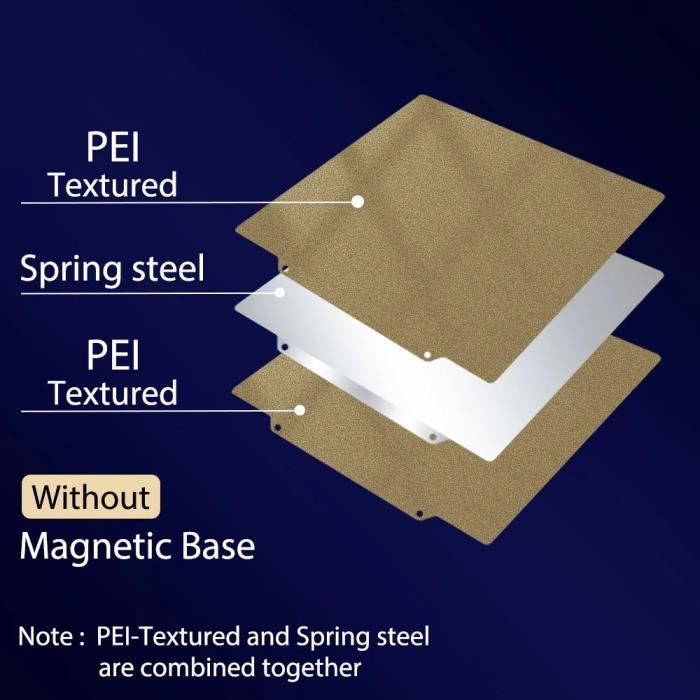 Plaque Construction PEI 310x310mm Double Face Flexible - Impression 3D