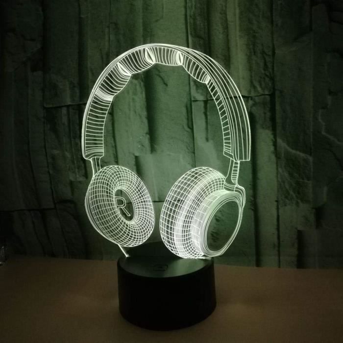 Lampe Décorative 3D Bague Ampoules LED 7 Couleurs Tactile