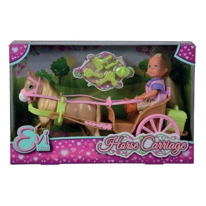Calèche et cheval pour poupée STEFFI LOVE Evi - SILVERTORN - 12cm - Accessoires inclus