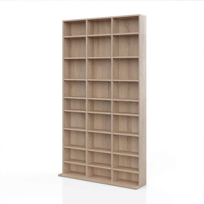 Étagère Bibliothèque Murale Fyrk Vicco - 174x40x40 Cm, Bois/noir, Panneau Aggloméré, à Assembler, Neuve
