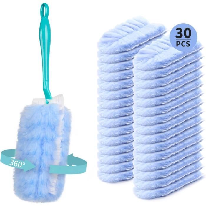 20 Recharges Plumeau Swiffer + 1 Poignée - Plumeau Magnétique Anti-poussière Pour Sols, Meubles, Voiture - 5