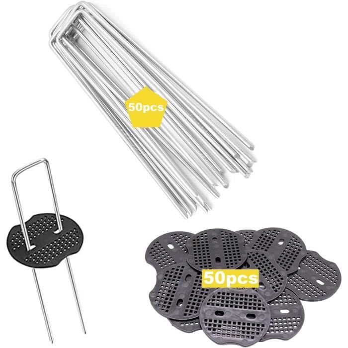 Lot de 50 piquets d'ancrage au sol anti-rouille pour non Lot de 50 piquets d'ancrage au sol anti-rouille pour non