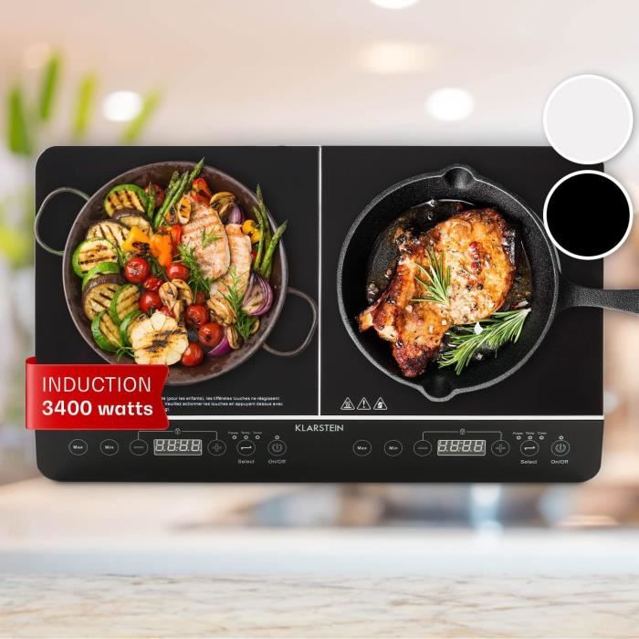 Plaque à Induction Portable Little Balance 2 Feux - 2000W, 10 Niveaux De Température (60-240°C), Dimensions 35x28x4.3 Cm