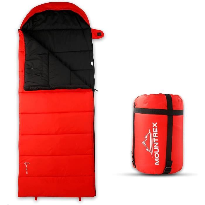 Sac De Couchage Oaskys 3 Saisons – Bleu, Grande Taille, Pour Camping Et Rando