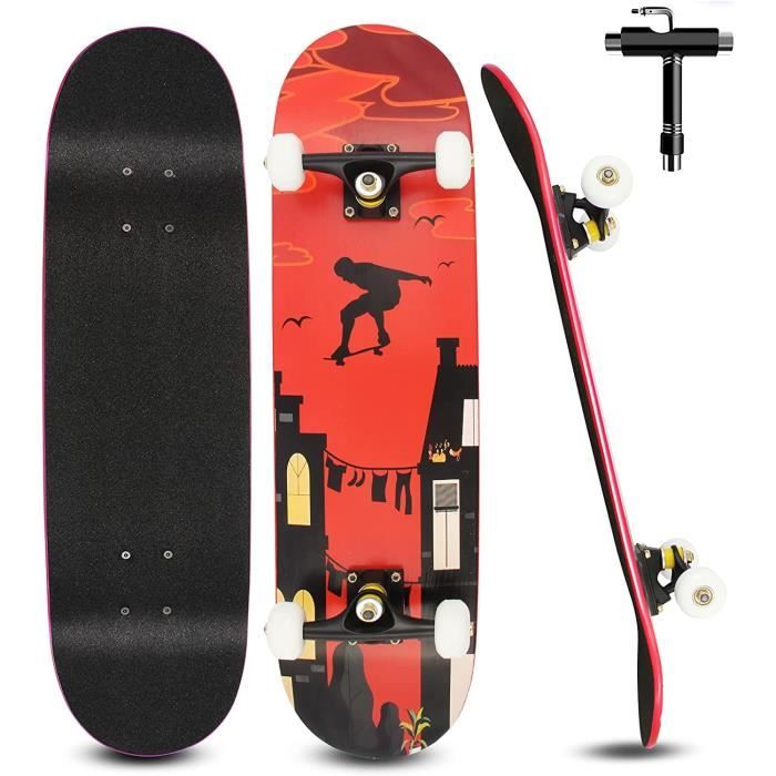 Skateboard professionnel enfants et adultes - Red main image 0