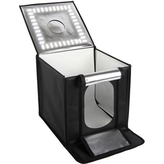 Cube à lumière Mini studio photo 40 cm - STARBLITZ - 120 LED - 4 fonds - 2 perspectives