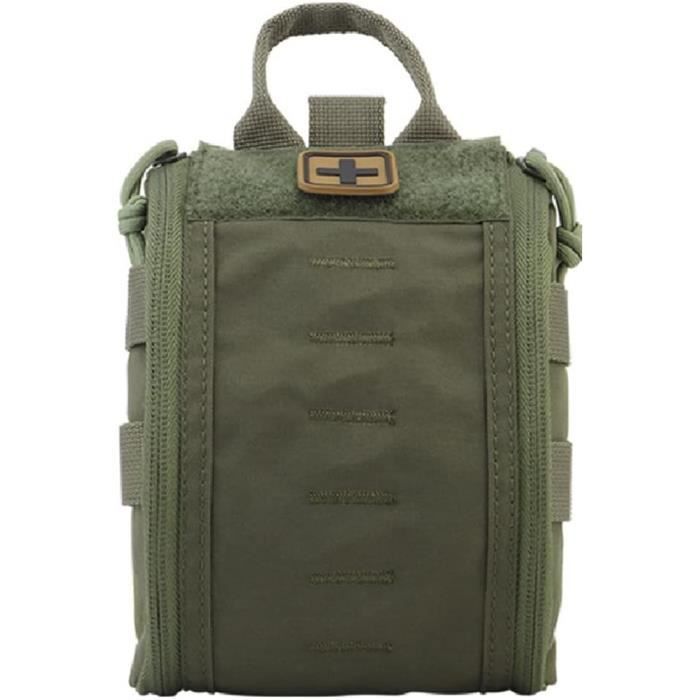 Sac De Secours Tactique – Trousse Première Urgence Militaire – 49 Pièces – étanche, Sangles Molle – Avec Garrot, Bandage Israélien – Vert