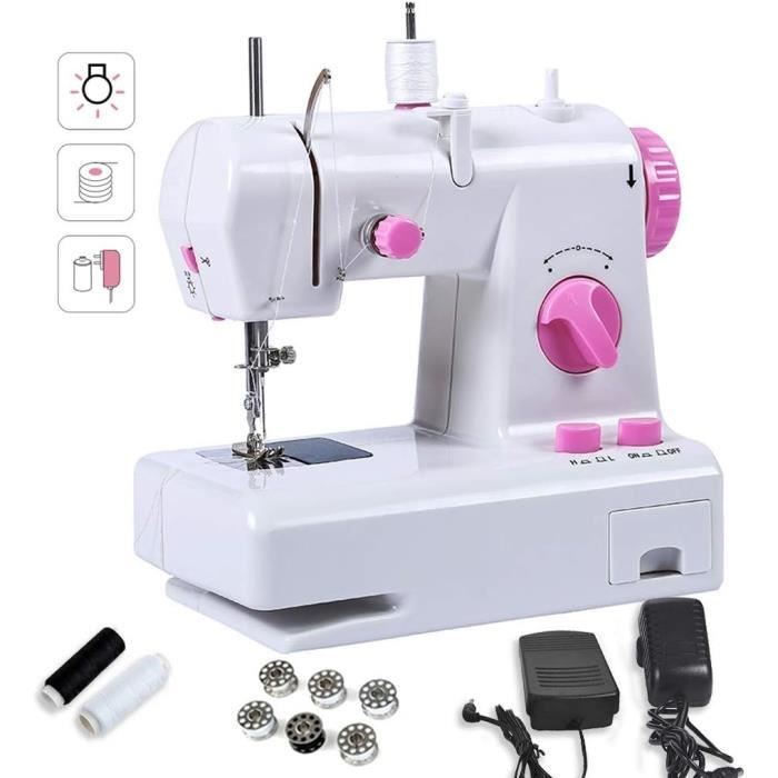 Machine À Coudre Débutant, Mini Machine À Coudre Rose À Deux Vitesses