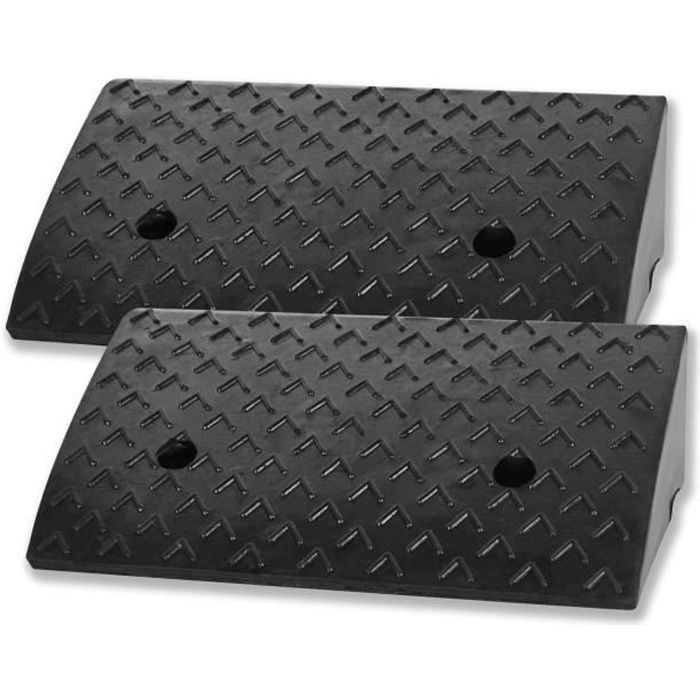 UISEBRT 2 Pièces Rampes de Trottoir pour Seuil de Porte, Portable Ensemble de Rampes de Seuil pour Fauteuil Roulant (Noir)