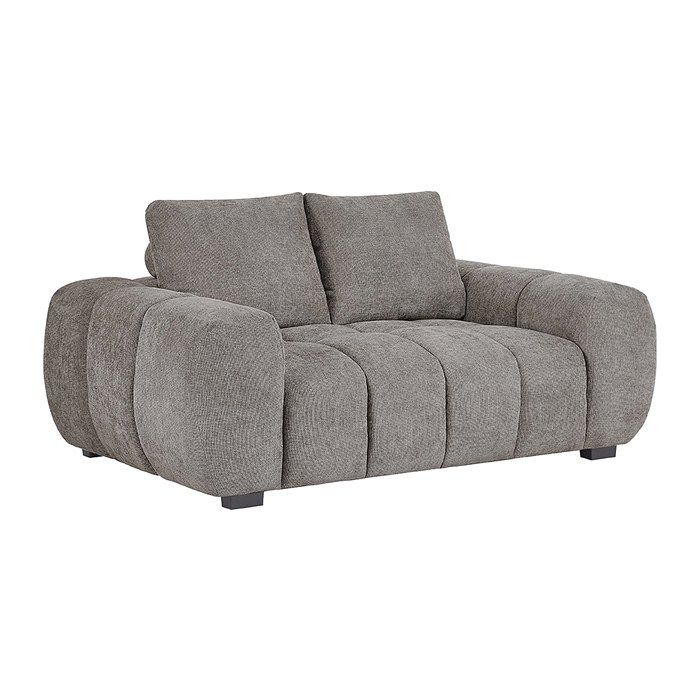 Canapé 2 places en tissu texturé gris BERENIA