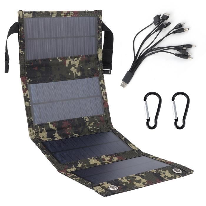 Panneau Solaire Portable USB Pliable Chargeur Solaire Etanche Résistant