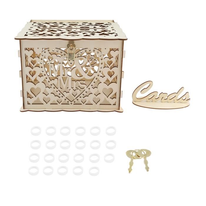 Boîte à Cartes De Mariage En Verre Et Laiton - Avec Serrure Et Clé - Dimensions 12,6 X 5,9 X 9 Pouces - Dorée - Neuf