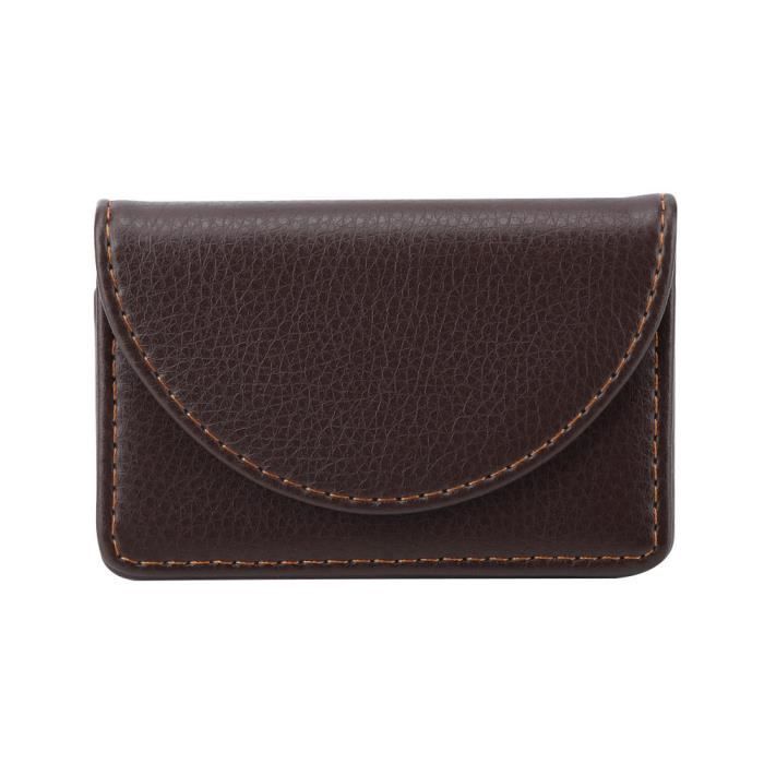Étui Cartes De Crédit En Cuir Véritable - 6 Fentes + Compartiment Billets - Protection RFID - 10,5 X 7 X 1,5 Cm - Marron