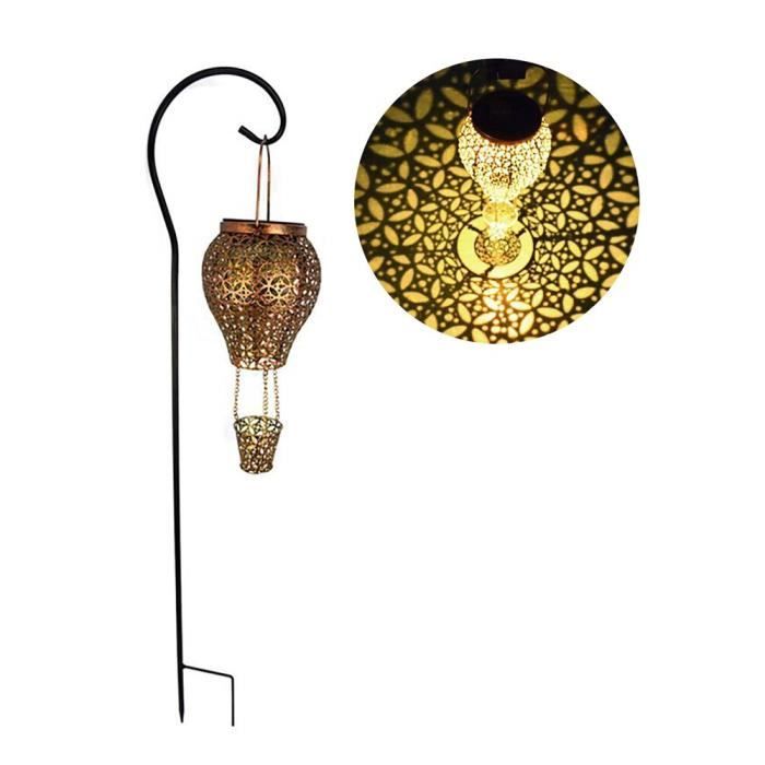 BORNE SOLAIRE ,gold with shelfLampe LED solaire en forme de ballon à