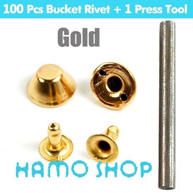 RIVET,Bucket Rivet Gold-12mm--Goujons en métal de toutes les tailles ...