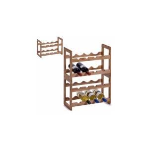 étagère à vin empilable - zeller - bamboo - bois - meuble de cuisine - marron - cuisine - contemporain - design