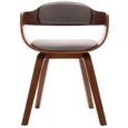 JM 1pc Chaise de salle à manger Design Scandinave Taupe Bois courbé et similicuir 49x51x70cm|6489-1