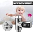 BK Thermomètre de douche, Thermomètre de Bain pour Bébé, Adulte, avec Moniteur (écran LED) de Température de l'eau Rotatif à 360°-1