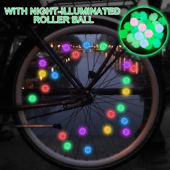 Perles Sécurité Vélo Visible Lot De 72 Perles De Rayons De Vélo Multicolores Lumineuses En Plastique Pour Enfants Rayon Velo Reflechissant