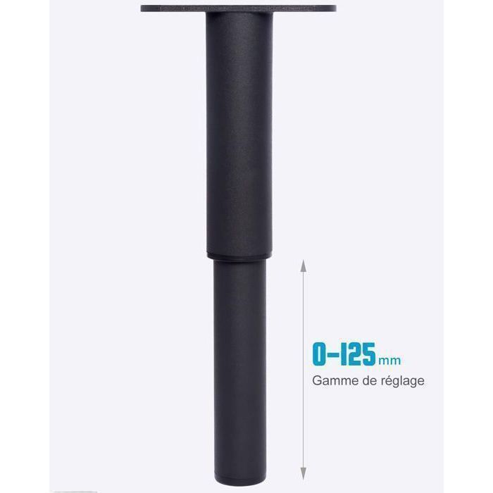 4 Pieds De Lit Réglables En Hauteur 18-32 Cm - Support Acier Robuste, Installation Facile Sans Perçage - Pour Cadres, Lattes, Sommier