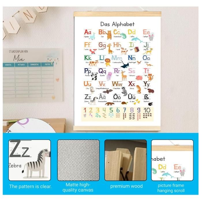 Affiche Alphabet Animaux Éducative 30x40 Cm Avec Rouleau - Poster Enfant Maternelle Crèche Chambre