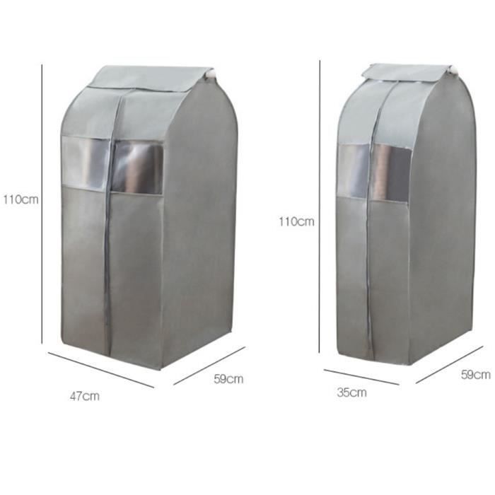 Housse Portant Vêtement 150cm Gris - Protection Anti-Poussière Et Humidité Pour Penderie