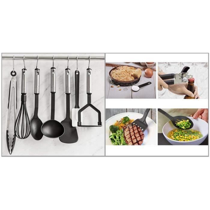 LAFGUR 8pcs / set ustensiles de cuisine en silicone maison restaurant  outils de cuisine avec poignée en acier inoxydable, outil de cuisson,  ustensile de cuisine 