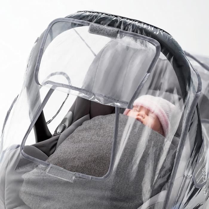 Housse De Pluie Siège Auto Bébé - Protection Pluie, Vent, Froid - Transparente, Trous D'aération - Universelle