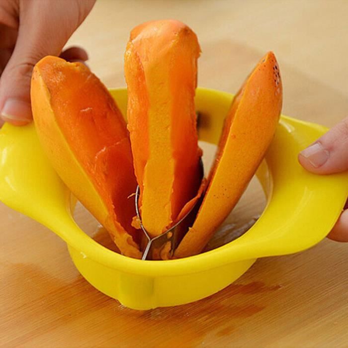 Decoupe fruit,Coupe-fruits en acier inoxydable,1 pièce,séparateur de  mangue,outil de cuisine artisanal,Gadget de - Yellow[F720]
