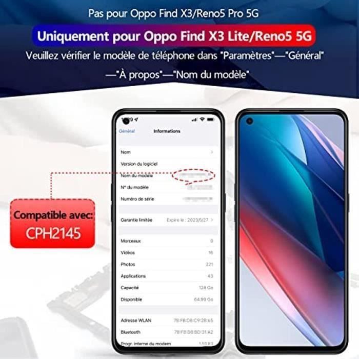 Ecran LCD Oppo Find X3 Lite CPH2145/RENO5 5G noir assemblage TFT ...