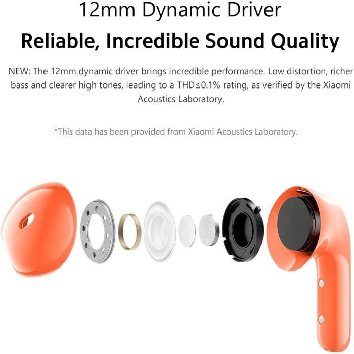 Ecouteur sans fil - Xiaomi redmi buds 4 lite - Pilote dynamique 12