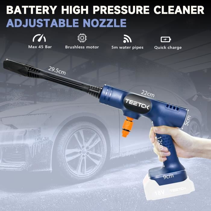 Pistolet de lavage de voiture à haute pression, Rechargeable, sans fil, 60  bars, Machine à eau et à mousse ,1 batterie MARRON - Cdiscount Bricolage
